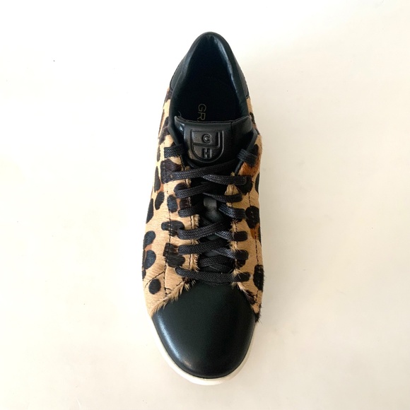 Cole Haan GrandPro tennis sneaker Lace Up Low-Top Leopard Cheetah Animal Print 8 - Picture 15 of 16
